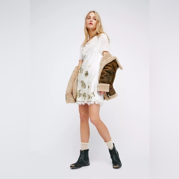 Free People- Seeing double Sequin slip dress - Picture 7 of 16